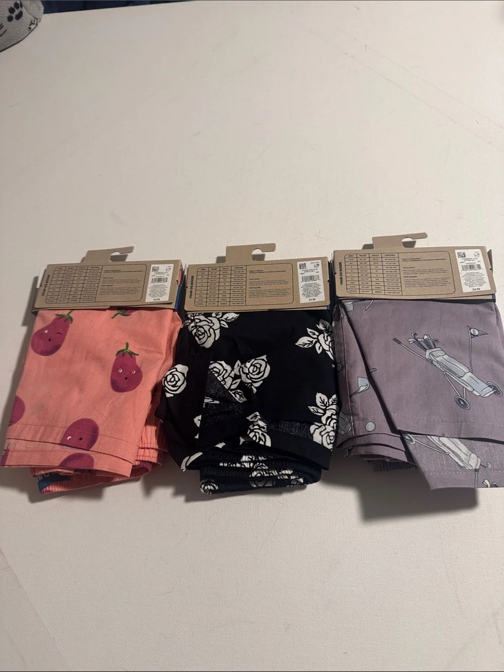 Old Navy Boxers Mens Large 3 Pack Eggplant Golf Floral